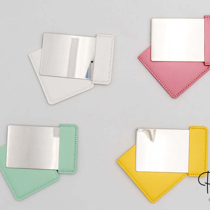 Espejo Rectangular de Acero y Cuero PU