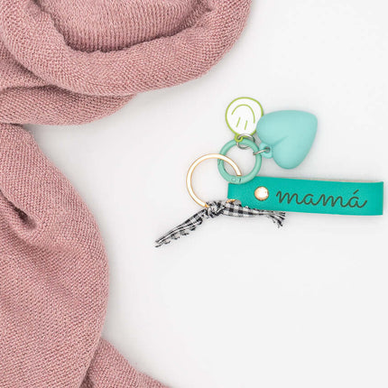 Llavero Corazón Smile Aguamarina