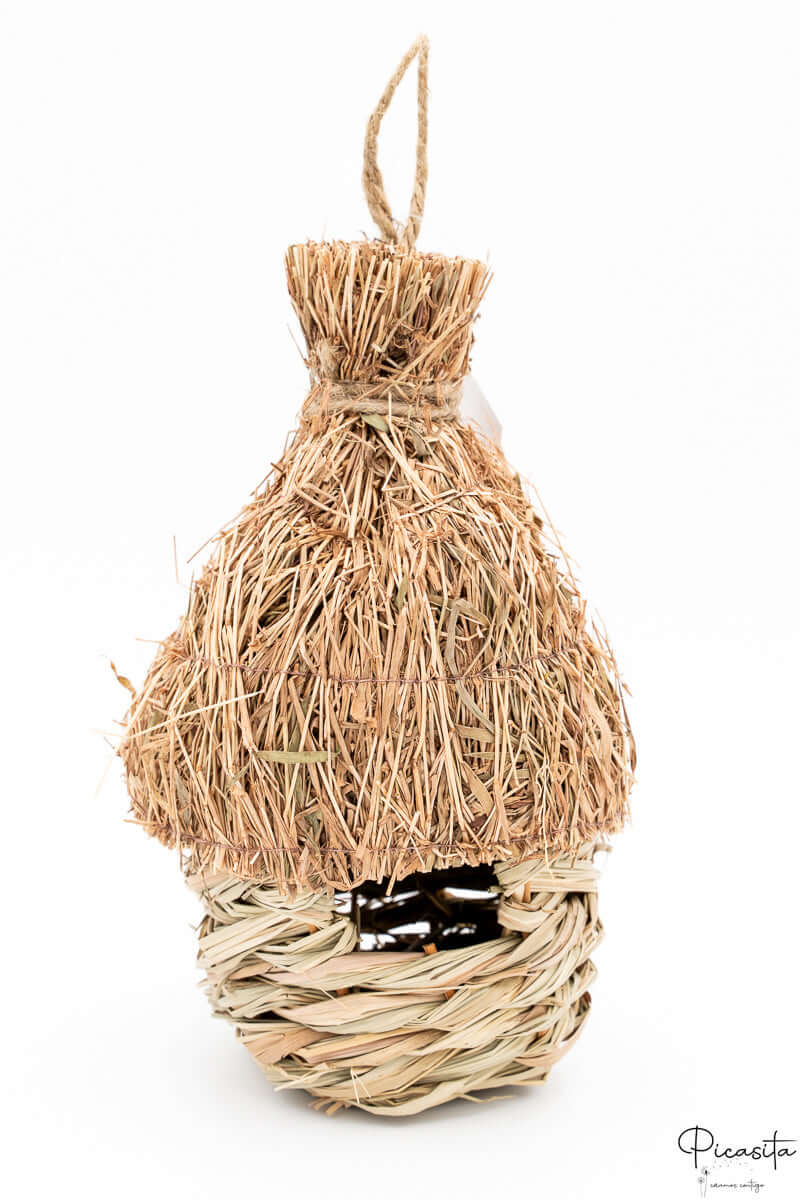 Nido para Pájaros de Madera y Paja