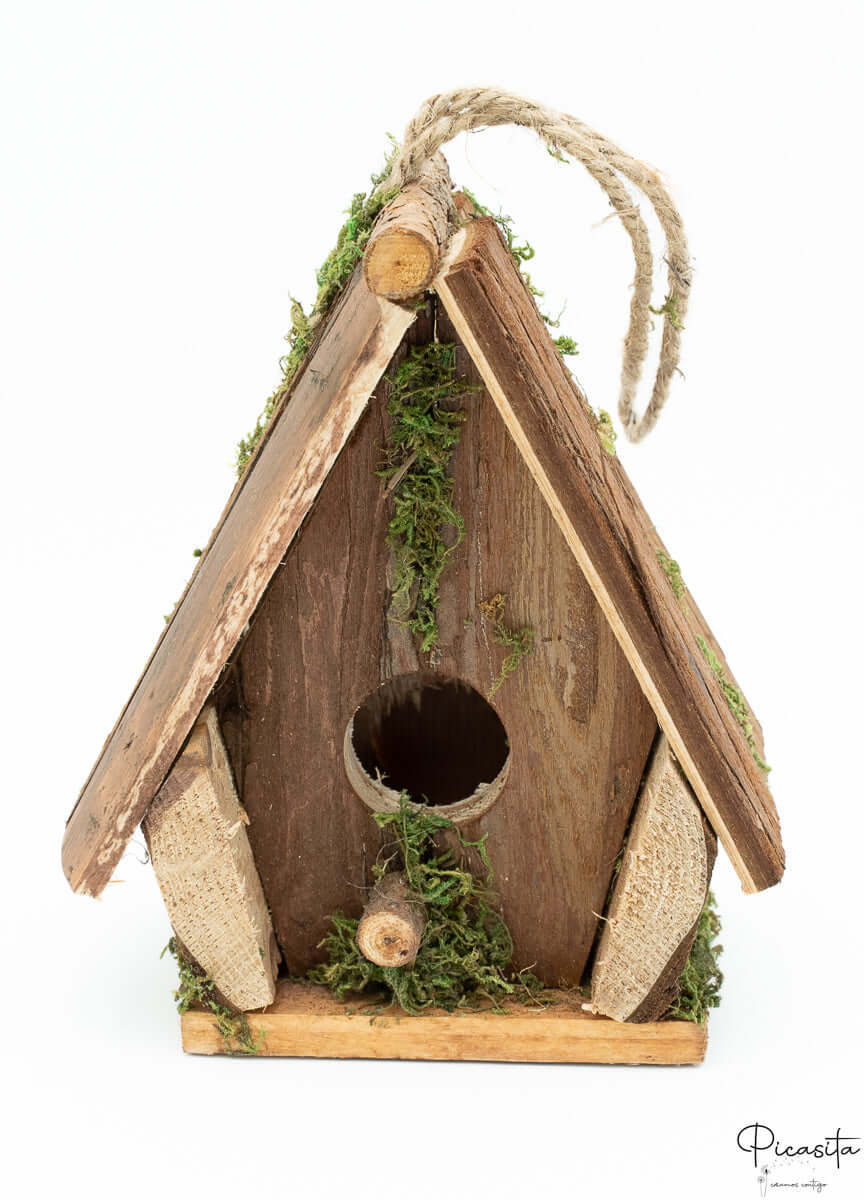 Nido para Pájaros de Madera y Paja
