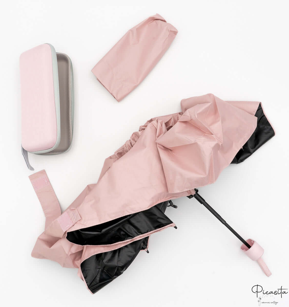 Paraguas Plegable Personalizado Rosa Claro