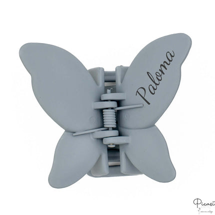 Pinza de Pelo Personalizable Mariposa Azul-Gris