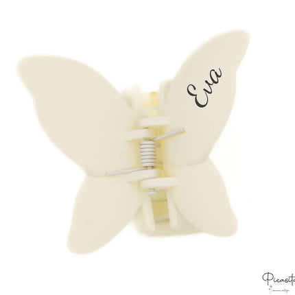 Pinza de Pelo Personalizable Mariposa Crema