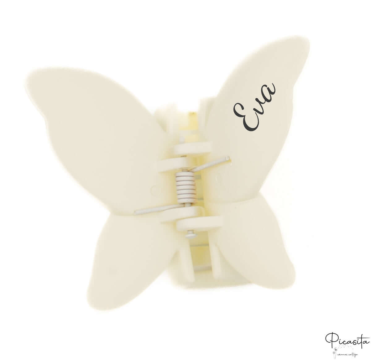 Pinza de Pelo Personalizable Mariposa Crema