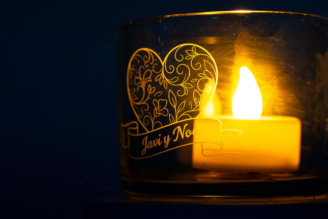 Portavelas de Cristal Personalizado Mediano