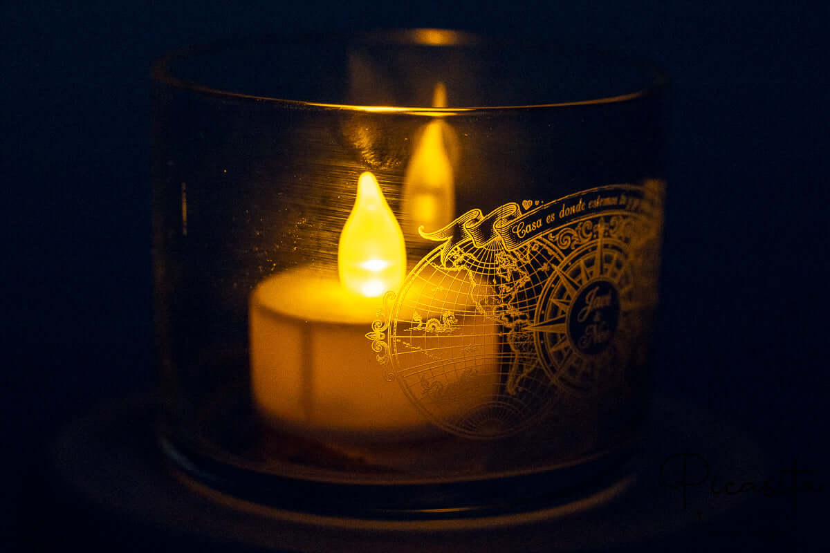 Portavelas de Cristal Personalizado Mediano