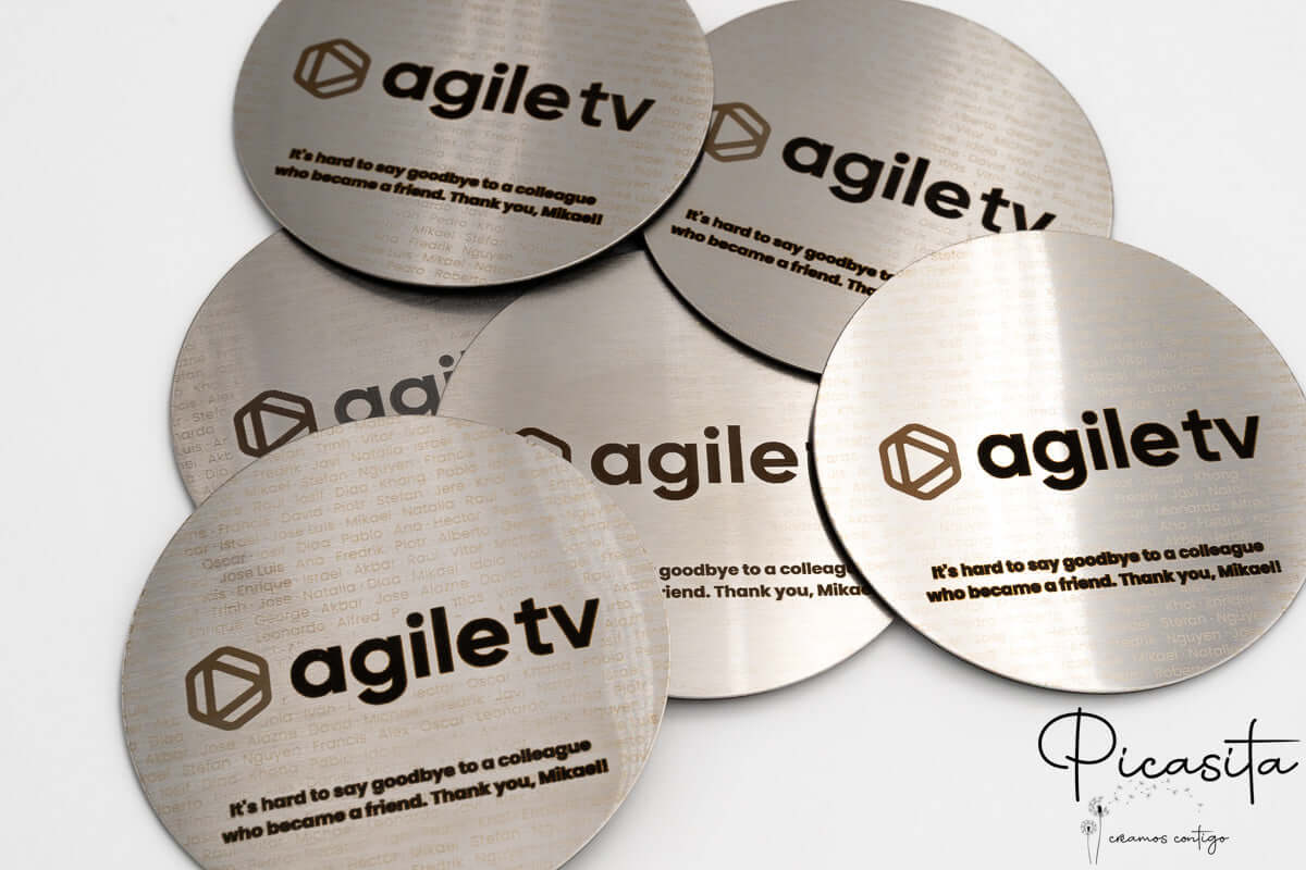 Posavasos de Acero Grabados