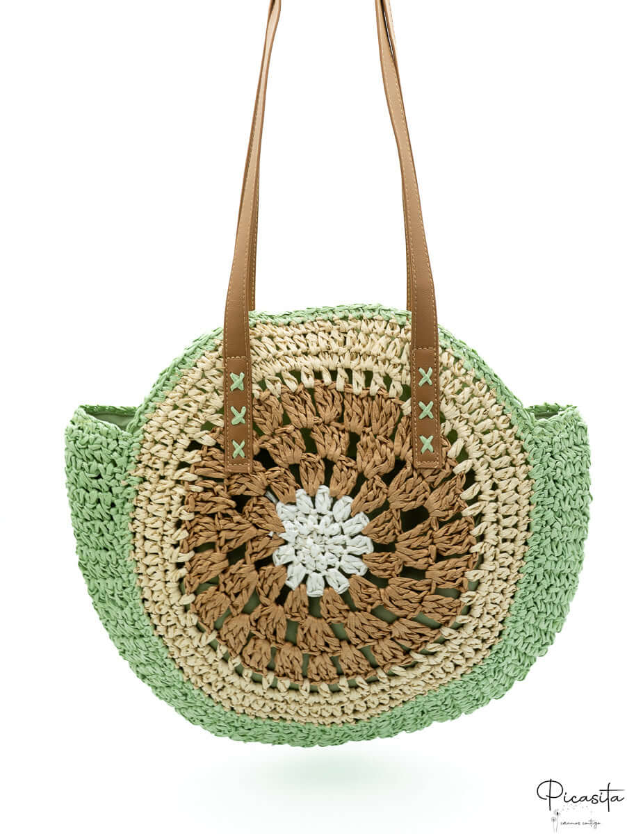 Bolsos Veraniegos Verde Redondo