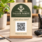 Simulated view of Personalised QR review sign · detail view