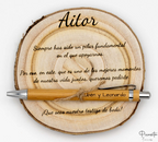 Image of a personalised wooden wedding witness plaque.