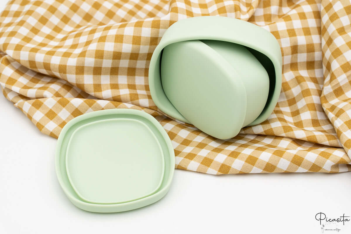 Tupper de Silicona Personalizados Pequeños (600ml + 400ml) Verde