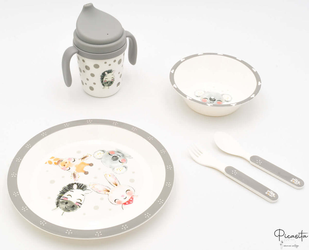 Vajilla Infantil Gamberritos Gris