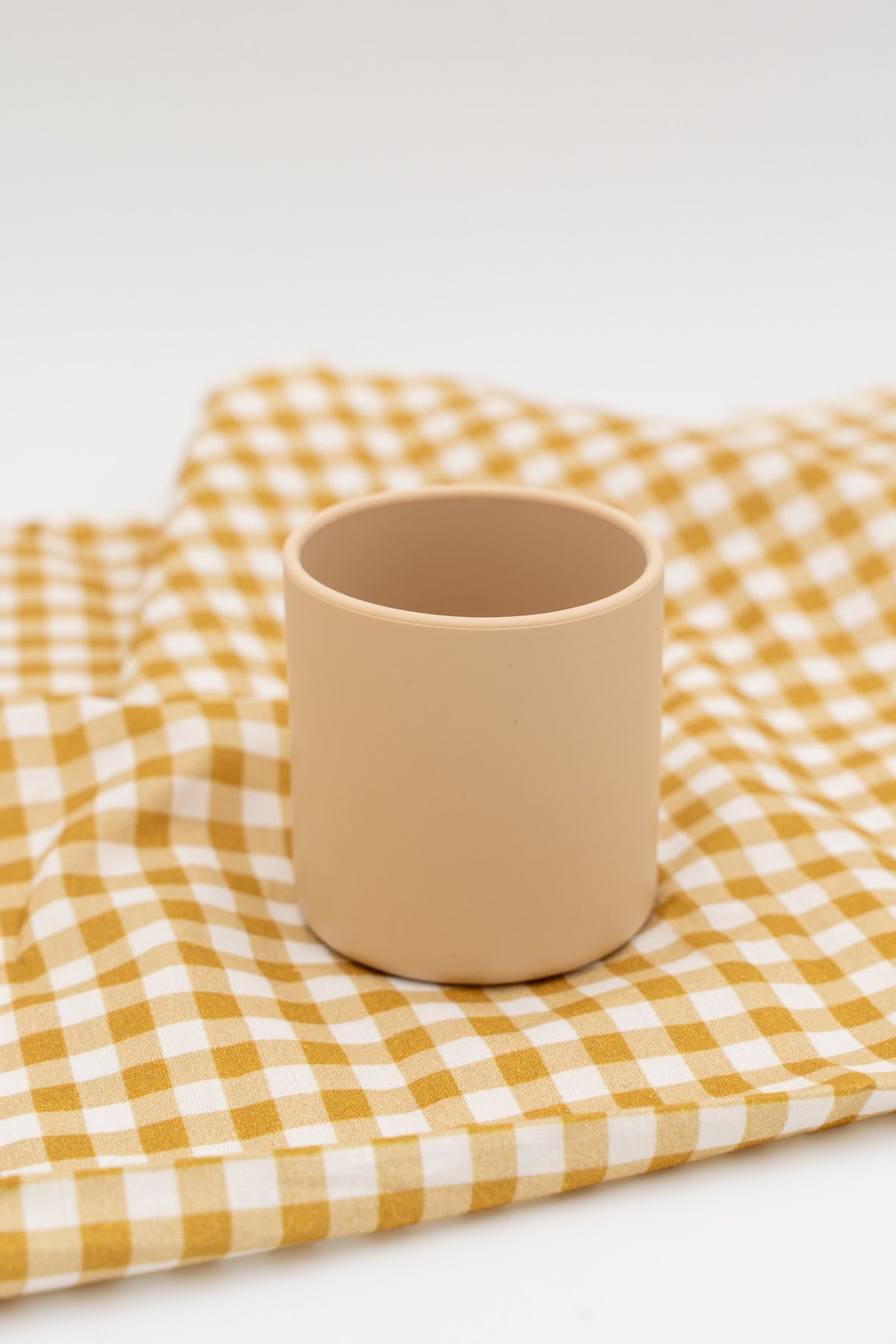 Open beige silicone cup