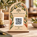Simulated view of Botanical Wi-Fi QR sign · detail view